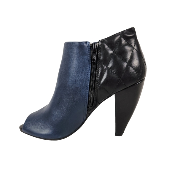 Seychelles Amusing Leather Peep Toe Diamond Quilted Ankle Boots Womens Size 7 - Picture 4 of 12